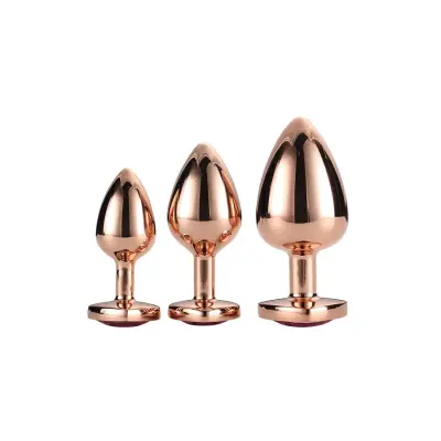 Gleaming Love Rose Gold Plug Set