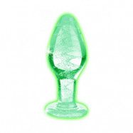 Glow-In-The-Dark Glass Anal Plug - Large