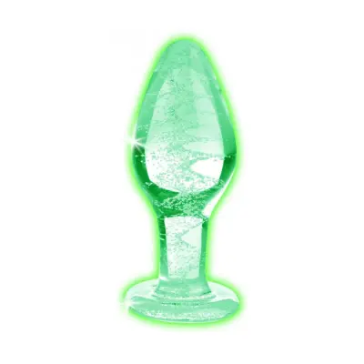 Glow-In-The-Dark Glass Anal Plug - Large