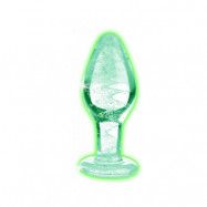 Glow-In-The-Dark Glass Anal Plug - Medium