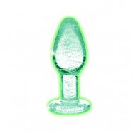 Glow-In-The-Dark Glass Anal Plug - Small