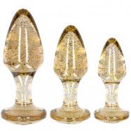 Golden Glitter Butt Plug Set