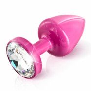 JEWELL BUTT PLUG ROUND PINK 30MM