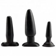 Liquorice Dip Anal Plug Set - Black