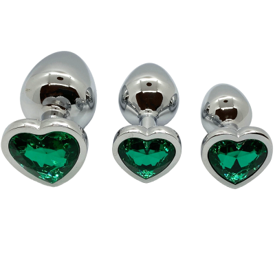 Lustly Analplugg Set Hjärta Grön