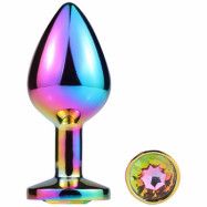 Mai Metal Anal Plug With Stone No 73 Rainbow M