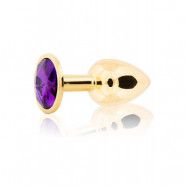 Metal Butt Plug Gold/Purple Small