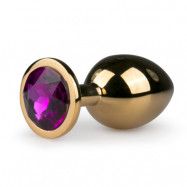 METAL BUTT PLUG NO. 2 - GOLD/PURPLE