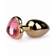 METAL BUTT PLUG NO. 3 - GOLD/PINK