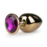 METAL BUTT PLUG NO. 6 - GOLD/PURPLE -LARGE