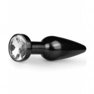 METAL BUTT PLUG NO. 9 - BLACK/CLEAR