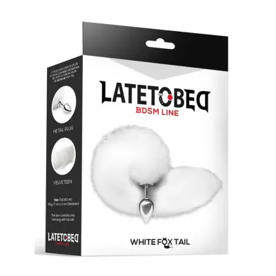 Metal Butt Plug With White Foxy Tail 40 cm