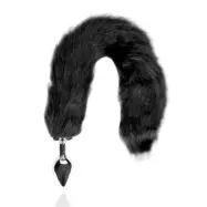 Ouch! Fox Tail with Metal Buttplug, Black