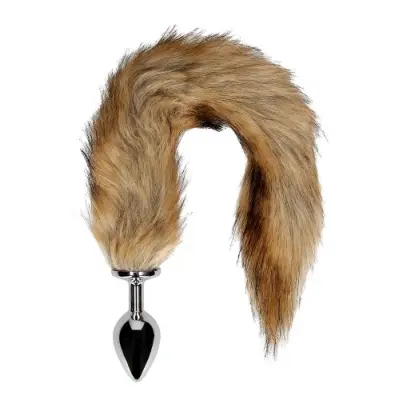Ouch! Fox Tail with Metal Buttplug, Brown