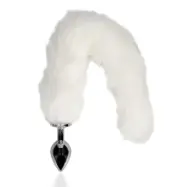 Ouch! Fox Tail with Metal Buttplug, White