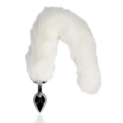 Ouch! Fox Tail with Metal Buttplug, White
