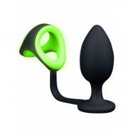 Ouch! Glow in the Dark: Butt Plug with Cock Ring & Ball Strap