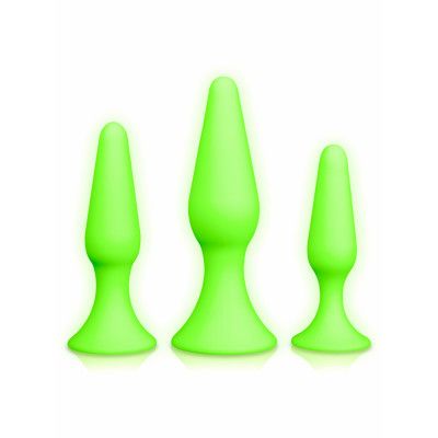 Ouch! Glow in the Dark: Silicone Butt Plug Set