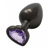 Ouch!: Heart Gem Metal Butt Plug, large, grå