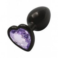 Ouch!: Heart Gem Metal Butt Plug, small, grå