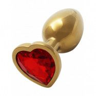 Ouch!: Heart Gem Metal Butt Plug, small, guld