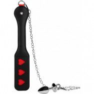 Ouch!: Hearts Paddle with Metal Anal Plug