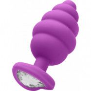 Ouch!: Regular Ribbed Diamond Heart Plug, lila