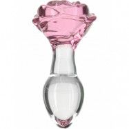 Pillow Talk: Rosy, Luxurious Glass Anal Plug with Bonus Bullet