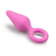Pink Buttplugs With Pull Ring - Small