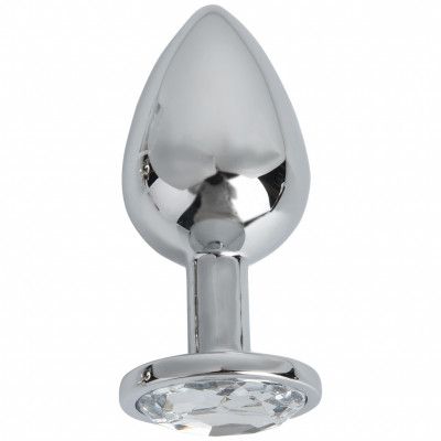 Pleasure Steel Buttplug With Crystal M