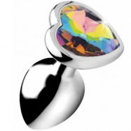 Rainbow Heart Butt Plug Small