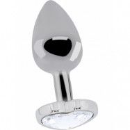 Rich: Love Heart Diamond Plug, silver