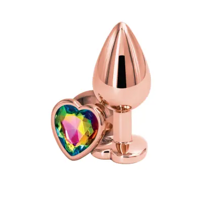 Rose Gold Rainbow Heart Medium
