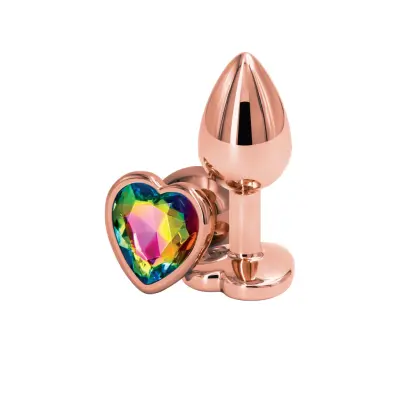 Rose Gold Rainbow Heart Small