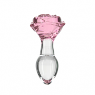 Rosy Luxurious Glass Anal Plug with Bonus Bullet