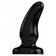 Rubber Curved Buttplug Black 5 tum