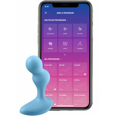 Satisfyer Connect: Deep Diver, Plug Vibrator, blå