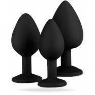 Silicone Buttplug Set with Diamond