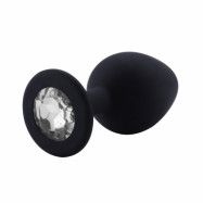 Silikon Buttplug - Vit Kristall 8.5 cm