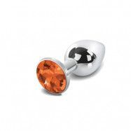 Silver Buttplug, Orange – Medium