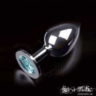 Silver Buttplug - Water Blue, large