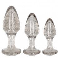 Silver Glitter Butt Plug Set