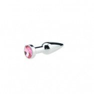 Silver Icicle Buttplug - Pink jewel