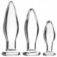 Sinful BumBum Analpluggar i Glas Set - Clear