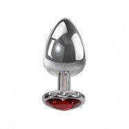 Small Red Heart Gem Anal Plug