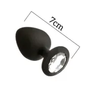 Svart Analplugg med sten