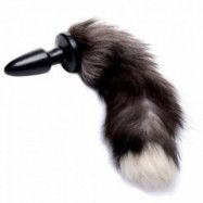 Tailz Grey Fox Tail Analplugg - Svart