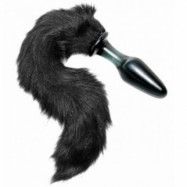 Tailz Midnight Fox Tail Glas Analplugg - Svart