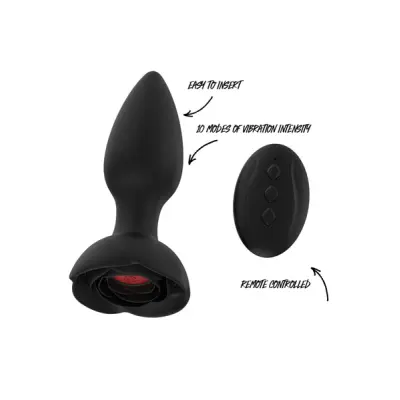 Vibrating Rose Buttplug With Remote