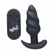 XR Brands Bang: 21X Silicone Swirl Plug with Remote